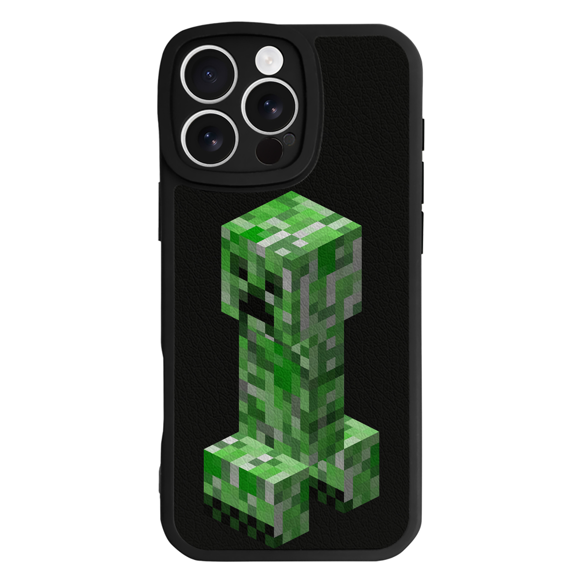 （画像用） マインクラフト ブロックの世界 Minecraft MC Block world 【iPhone 16シリーズ対応】シリコンスマホケース（レザー調） 材質：シリコン